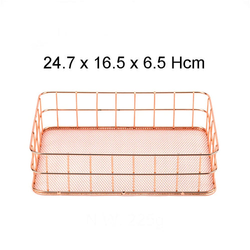 Aesthetic Rose Gold Beauty Basket Large Basket