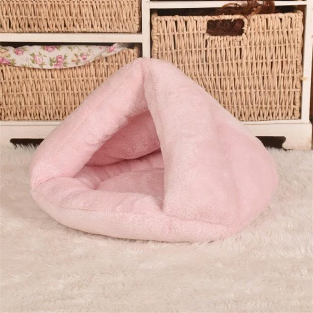 Polar-Fleece Pet Cave Bed Light Pink