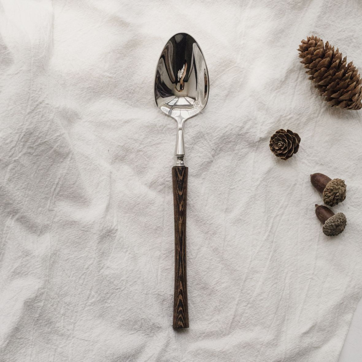 Vintage Walnut Wood Handle Flatware Set