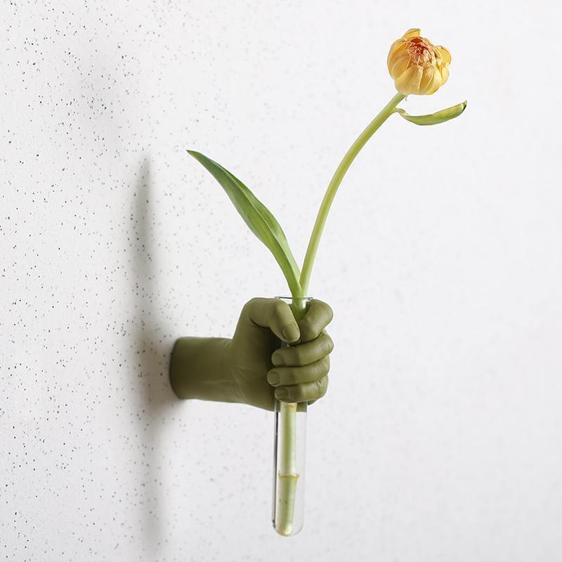 Blossom Hand Wall Vase OliveDrab