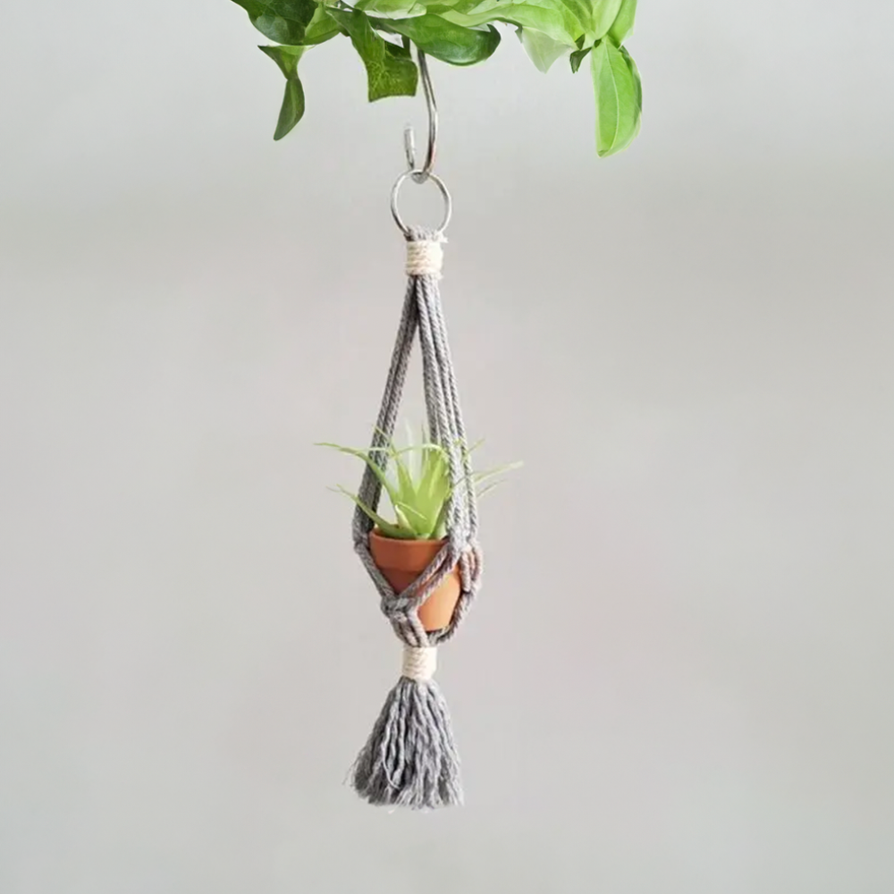Macrame Car Plant Hanger Gray