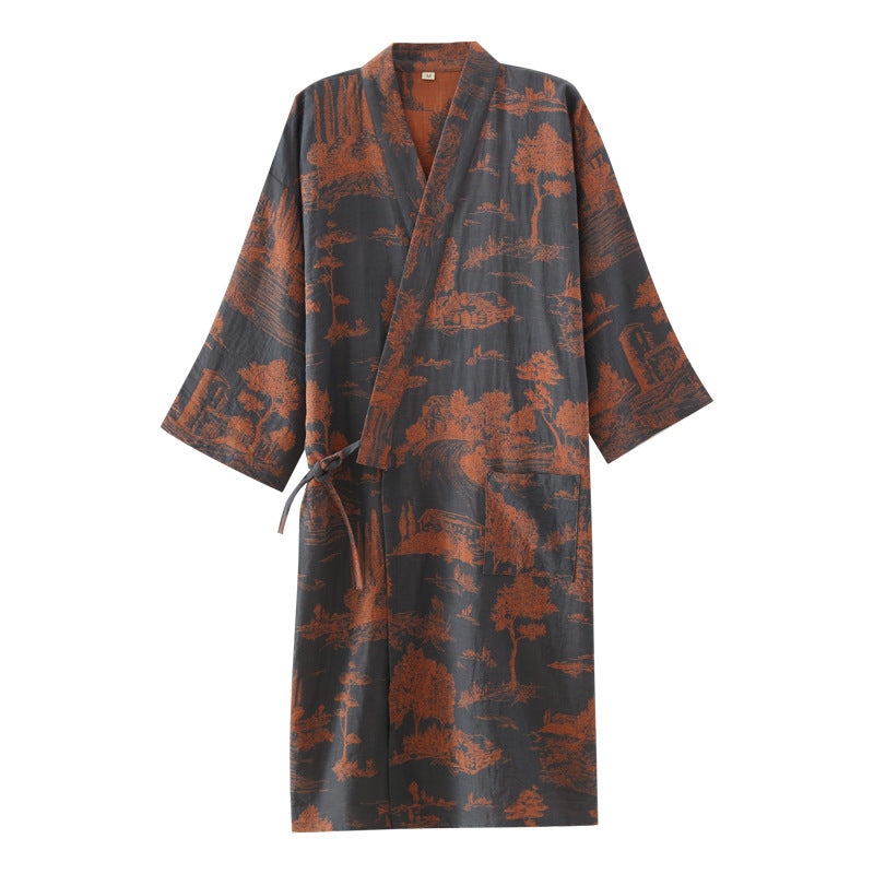Men’s Cotton Bathrobe Lightweight Kimono