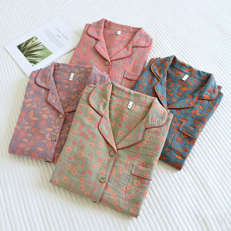 Women's Cotton Pajama Set - Top & Trousers