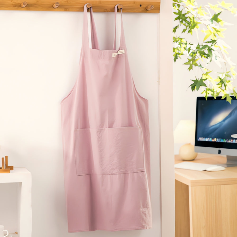 Minimalist Cross-Back Apron Light Pink
