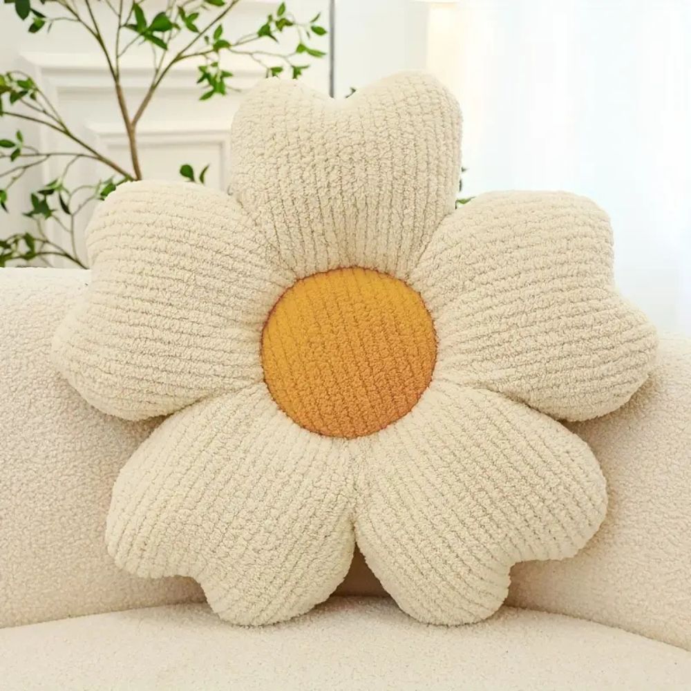 Flourish Flower Shaped Cushion White 20"x20"