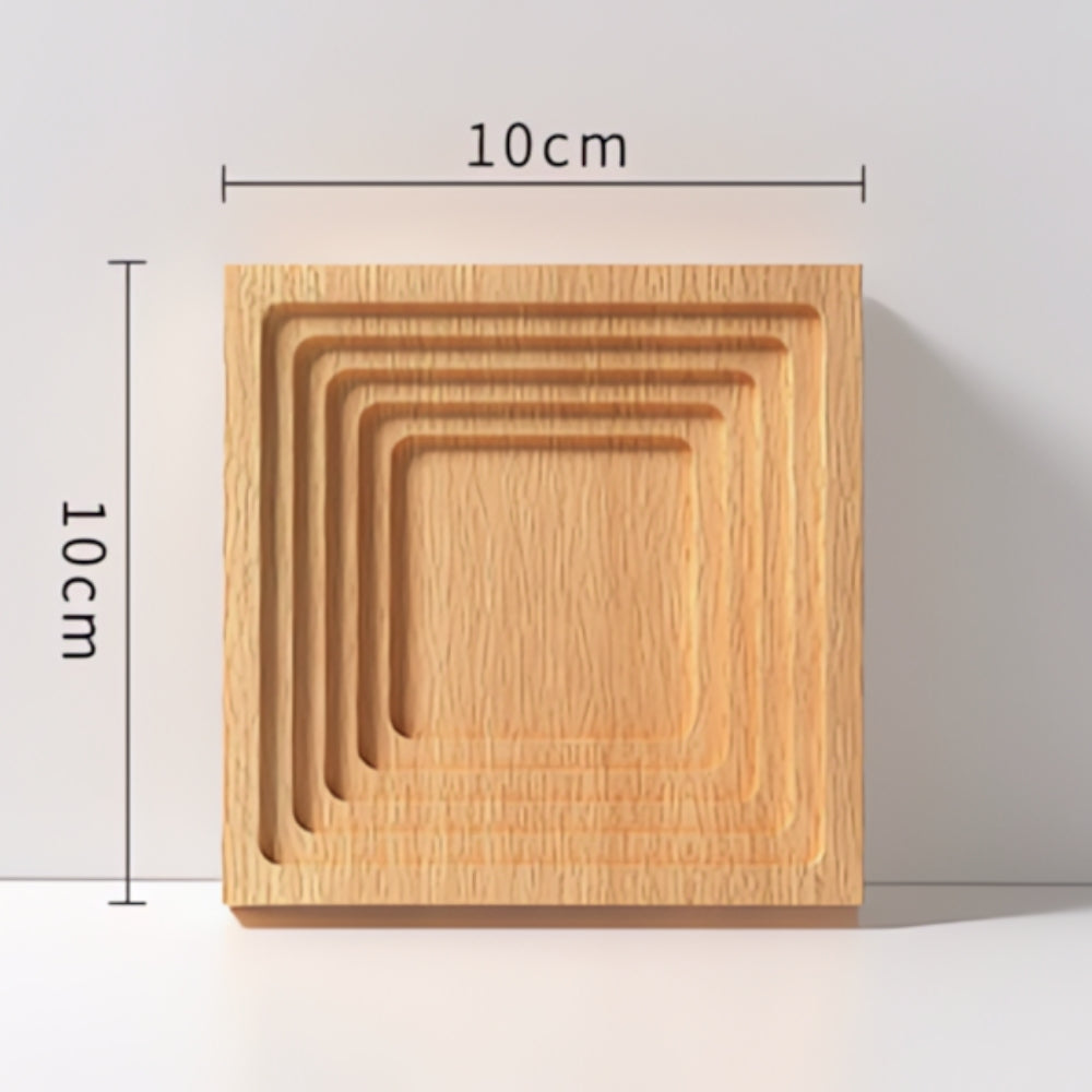 Nordic Ripple Wooden Tray Stacked Square