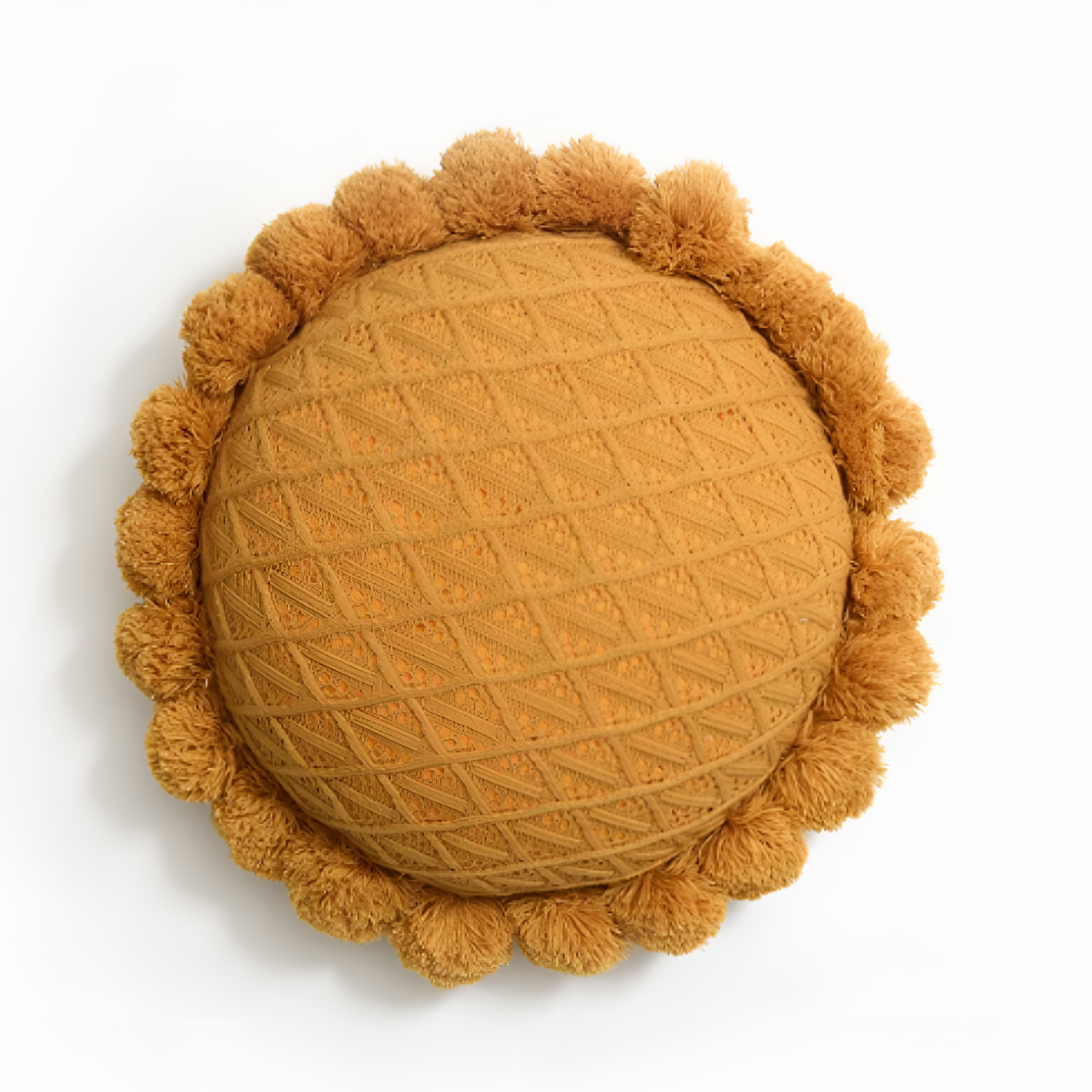 Chic Sunflower Pom-Pom Cushion Orange