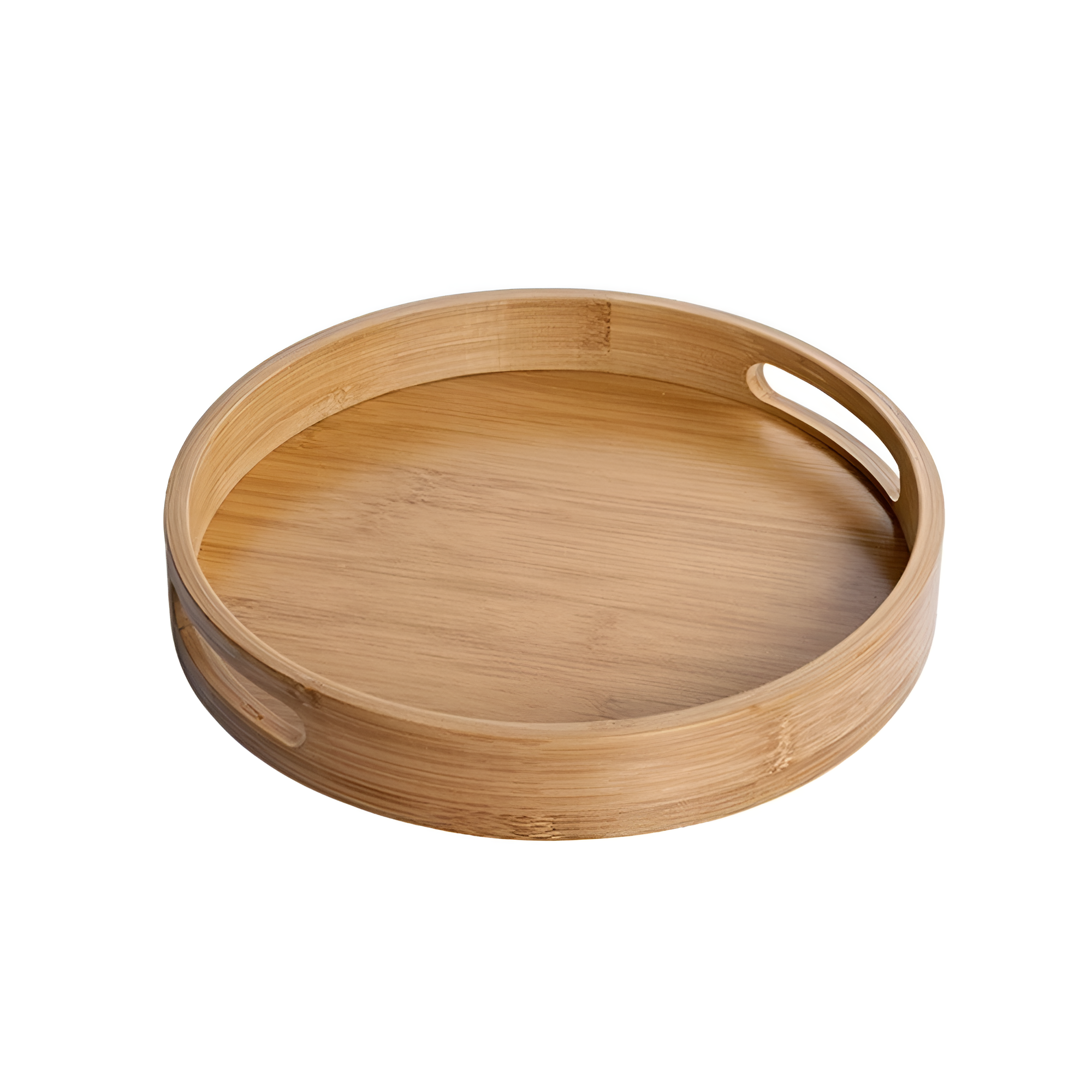 Bamboo Wood Round Serving Tray 12"