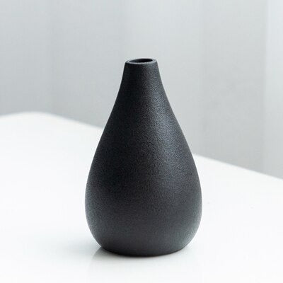 MidNight Black Textured Ceramic Vases Kolum