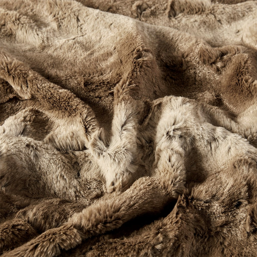 Zuri Oversized Faux Fur Throw 60x70" Tan