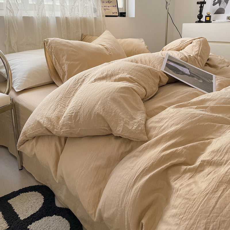 Washed Cotton Bedding Set (4PCS) Beige
