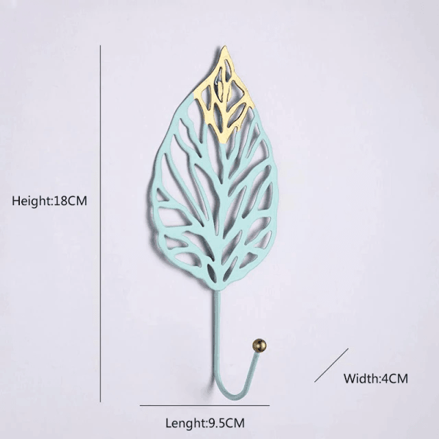 Nature's Foliage Metal Wall Hooks PowderBlue Alder
