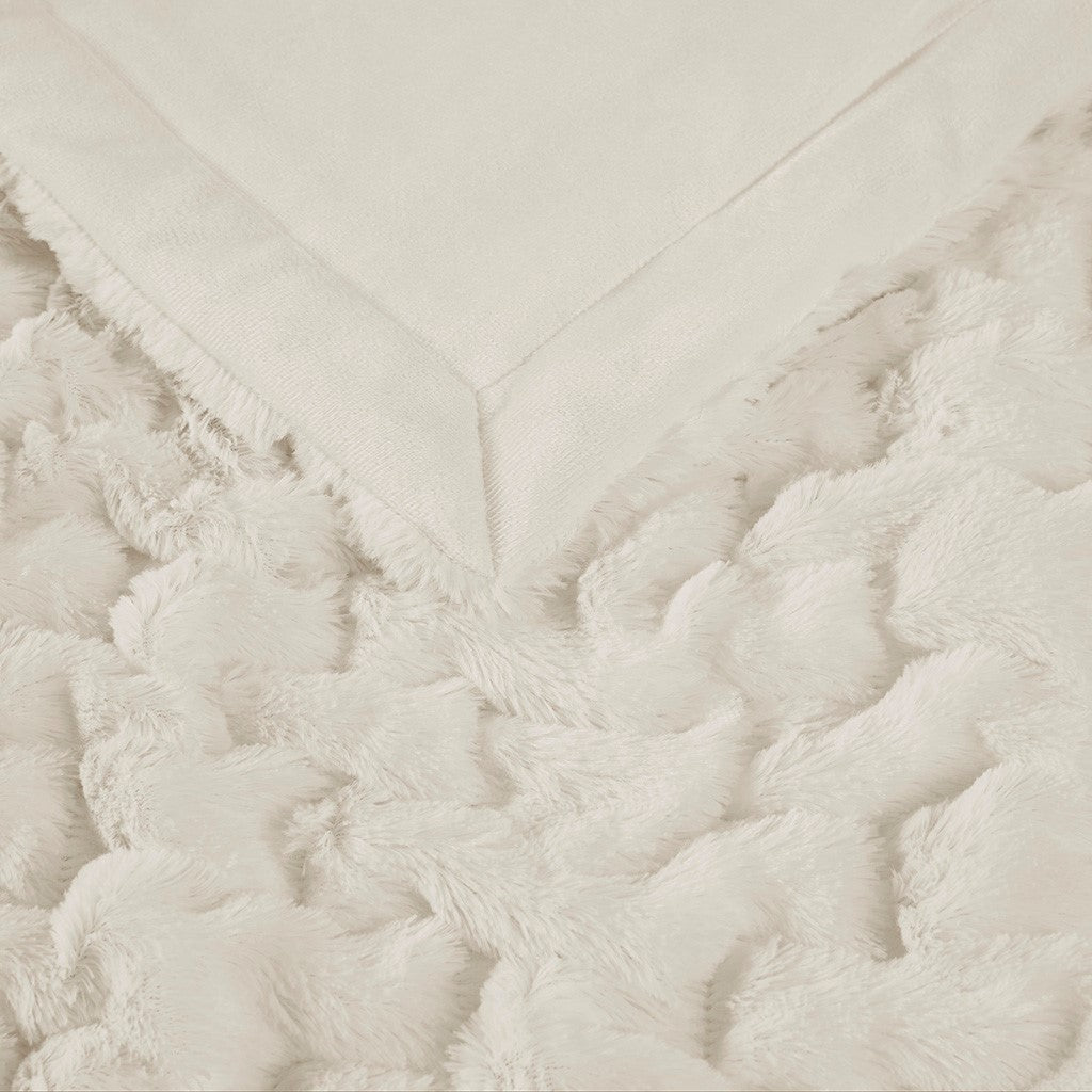 Ruched Fur Throw