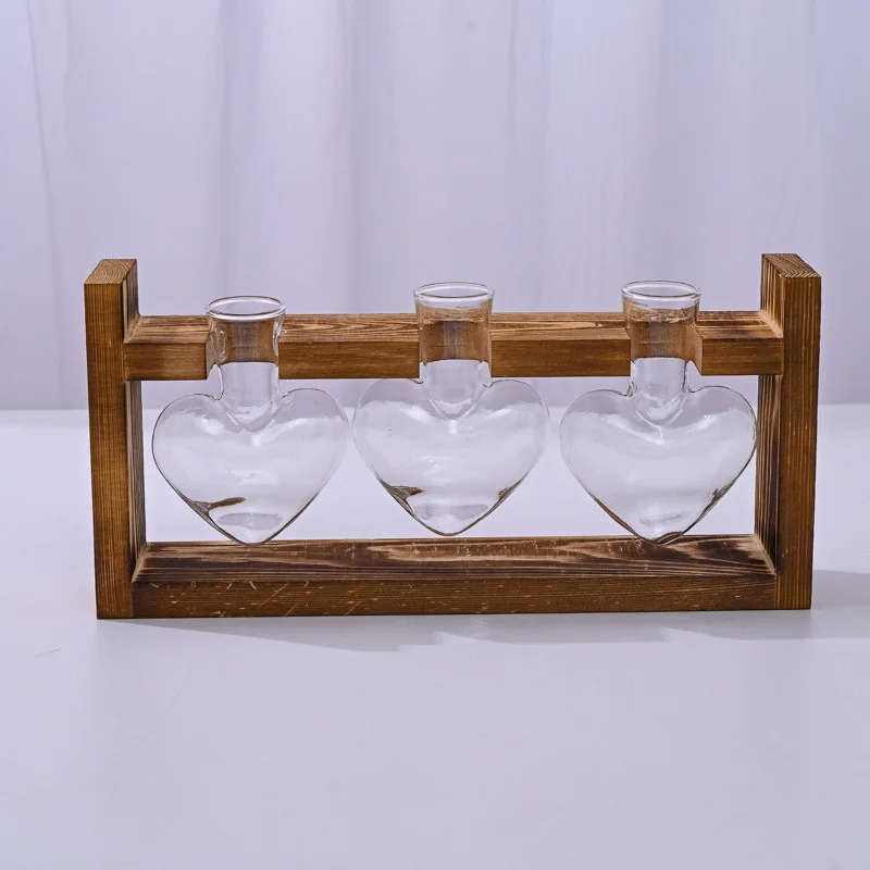 Wooden Heart Shape Vase