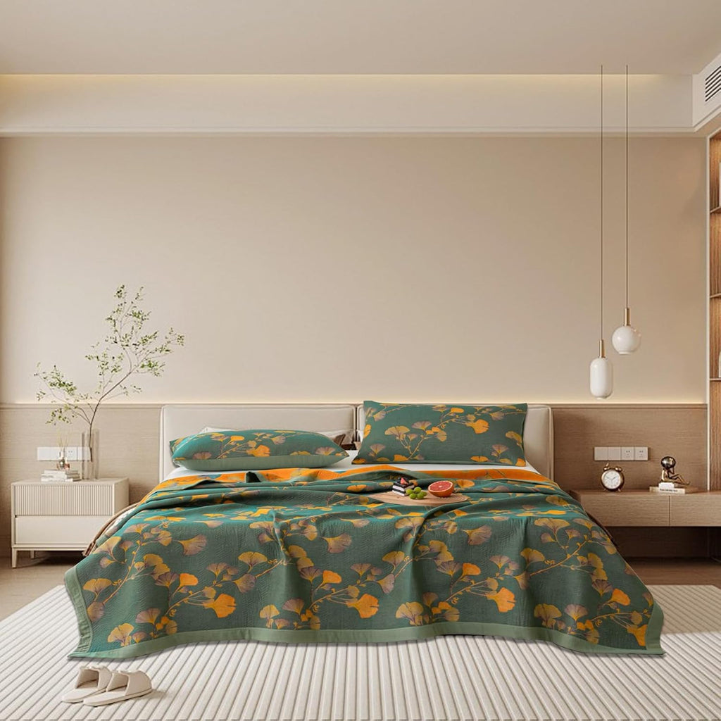 Golden Dusk Ginkgo Quilt Bedding Set