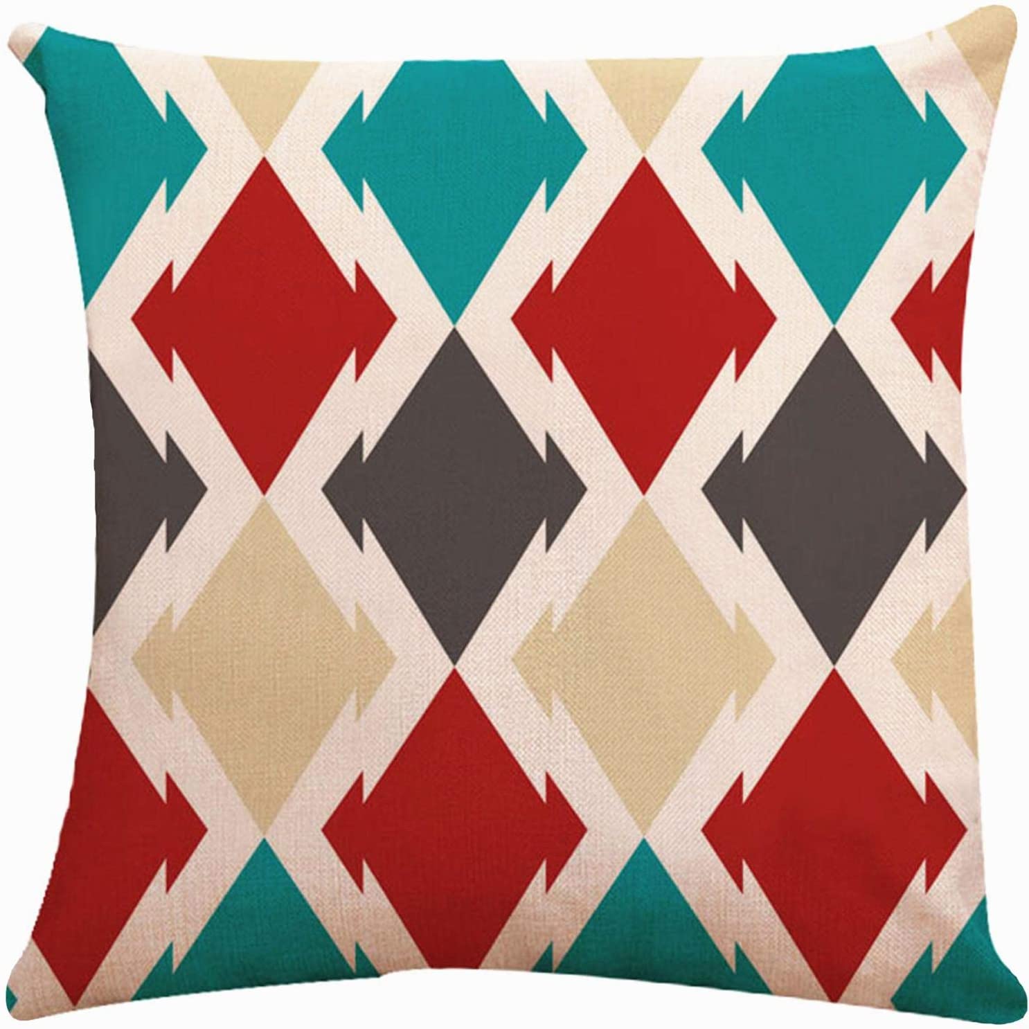 Colorful Geometric Cushion Covers Arrangement