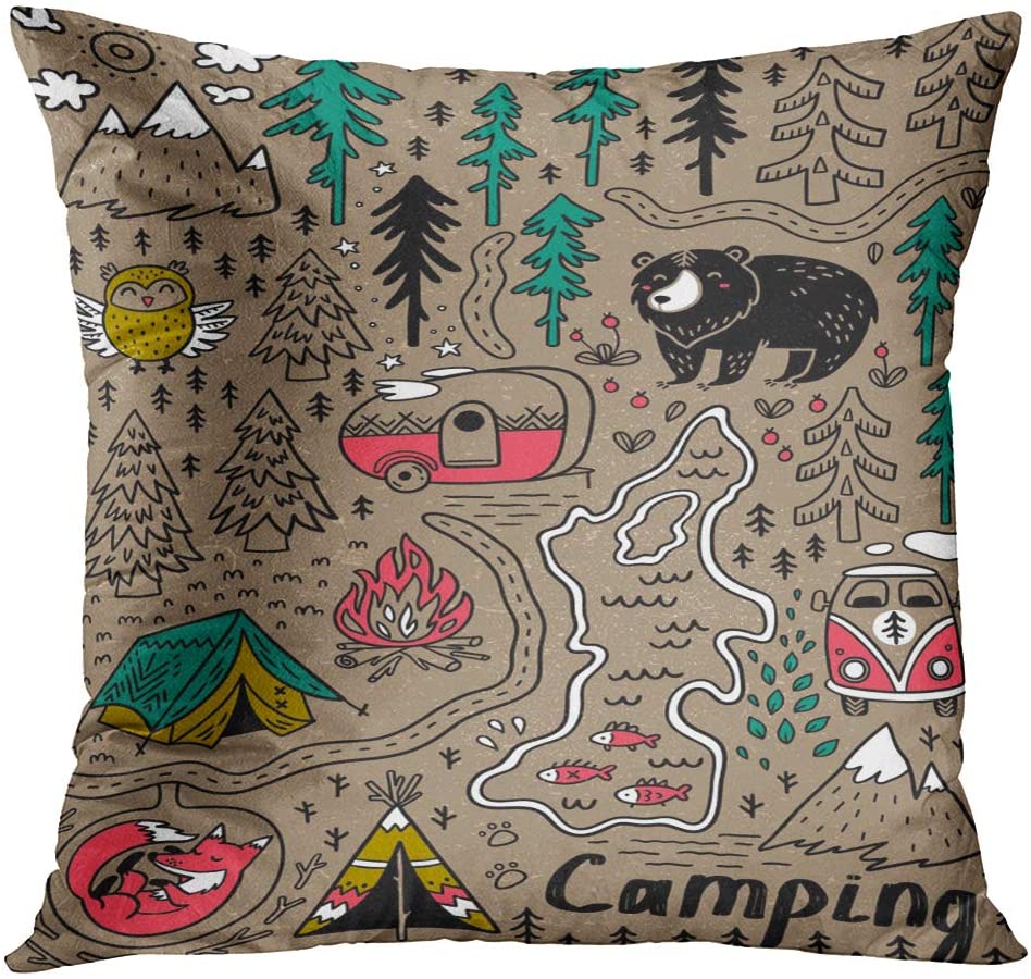 Camping Cushion Covers Map
