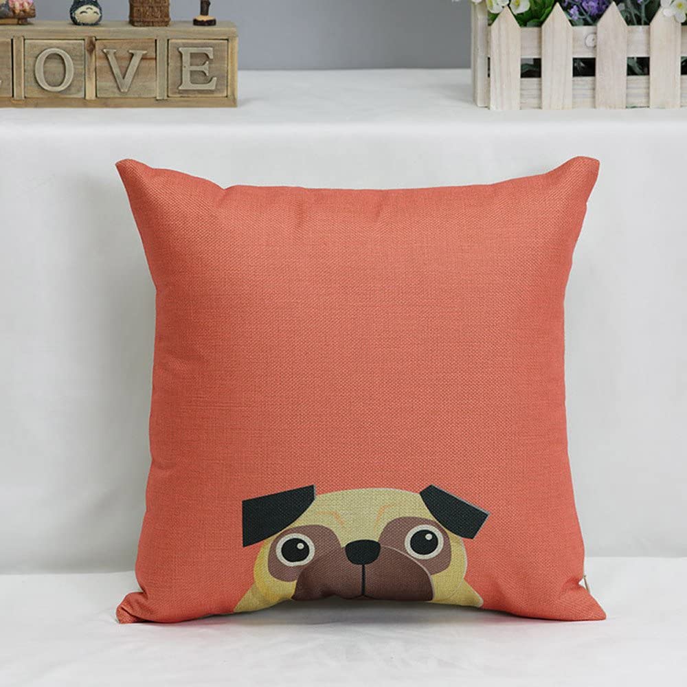 Cartoon Dog Cushion Covers Pug