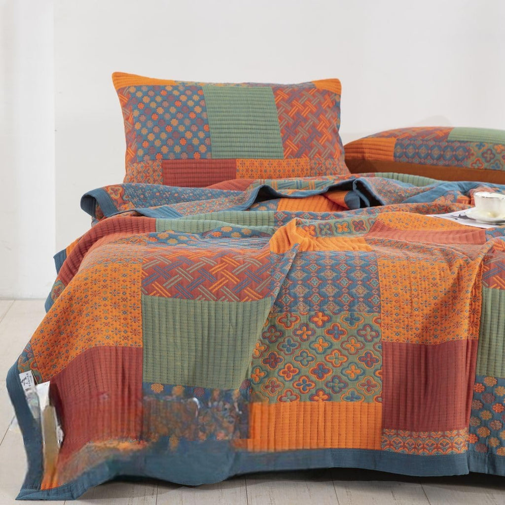 Cotton Woven Quilt with Patchwork Patterns - Skin Friendly & Soft