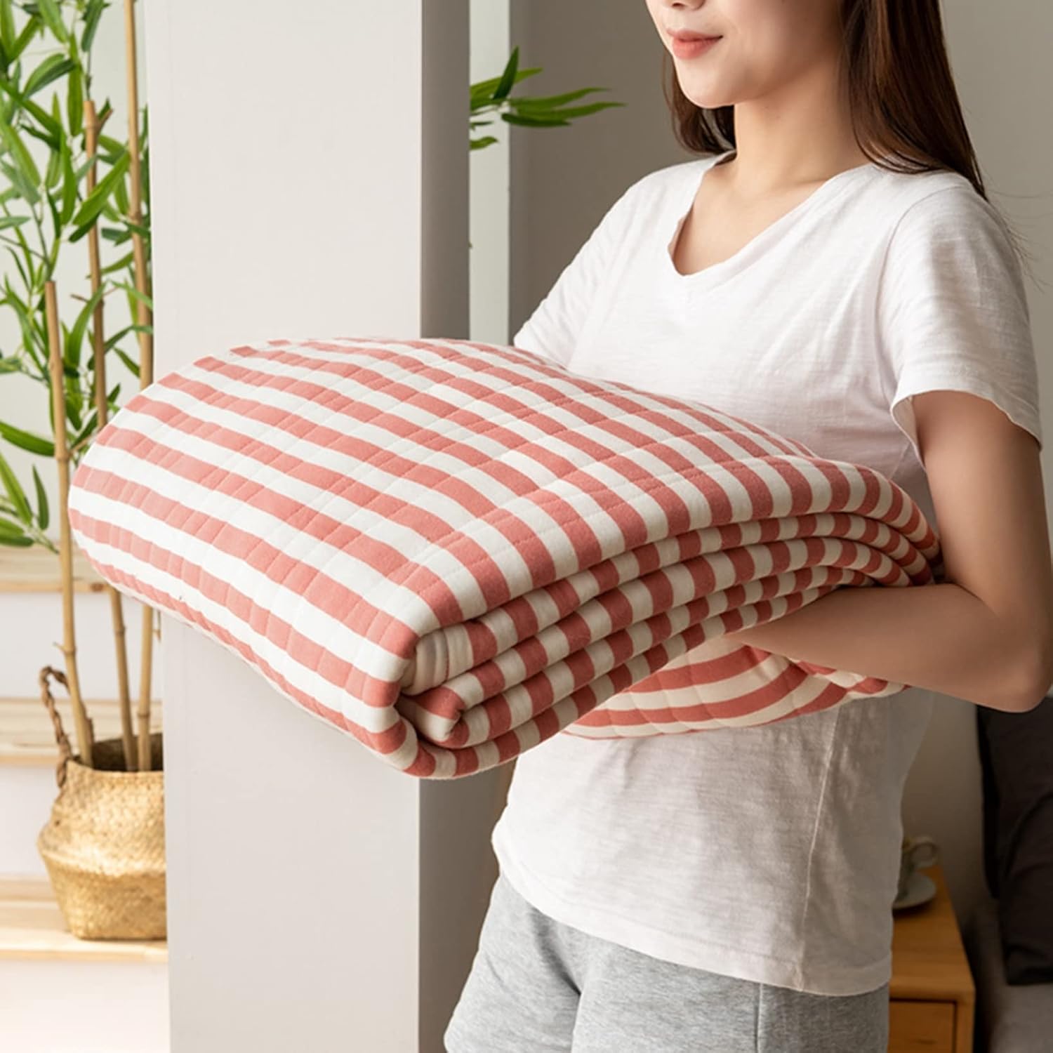 Striped Cotton Quilt - Japanese Inspired