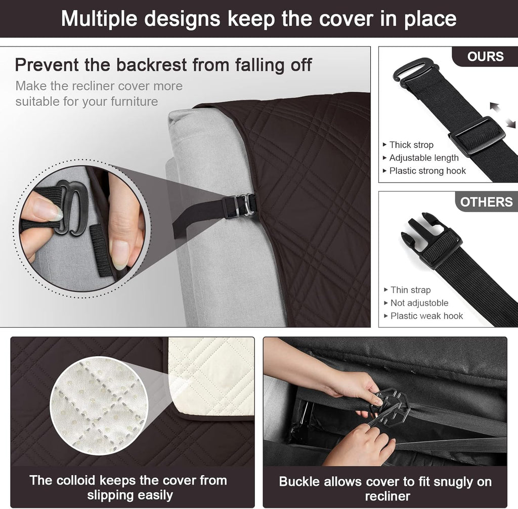 Waterproof Recliner Slipcover - Non Slip & Pet Friendly