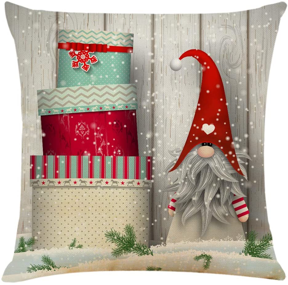 Frosty Gnomes Cushion Cover Presents