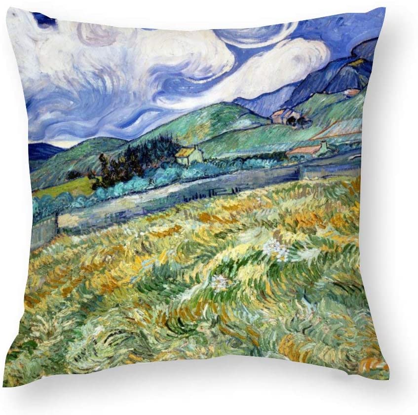 Van Gogh Cushion Covers Landscape from Saint-Rémy