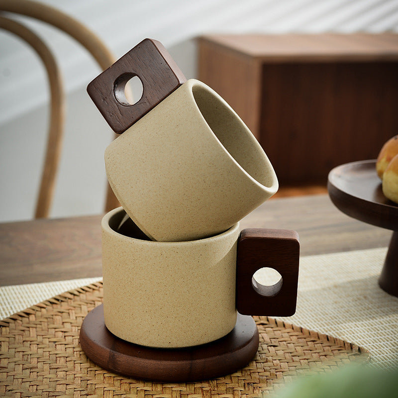 Japanese Ceramic Mug with Coaster