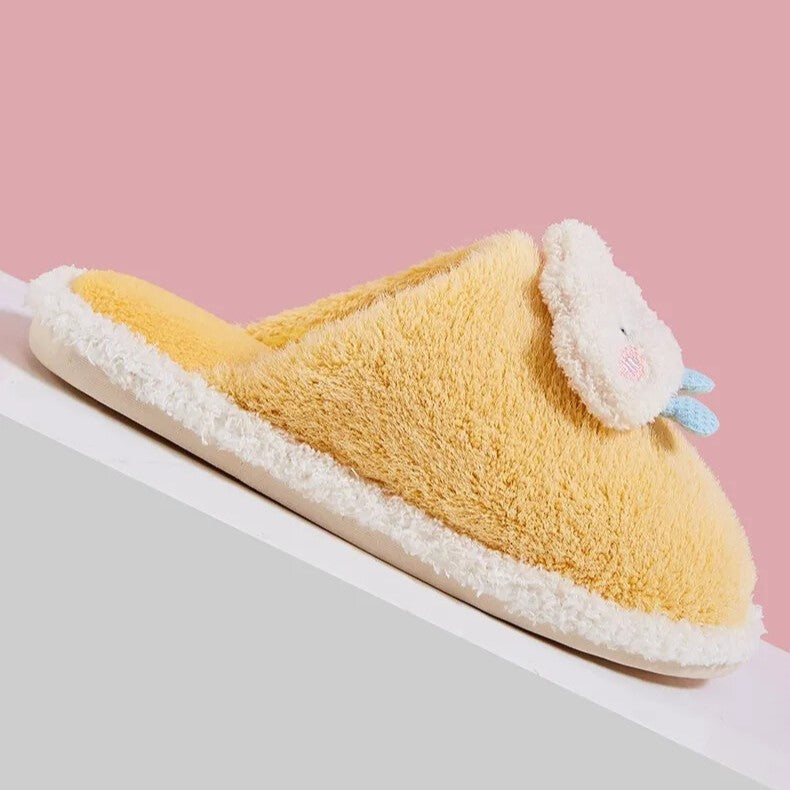 Women Cozy Plush Slippers - Cloud Design