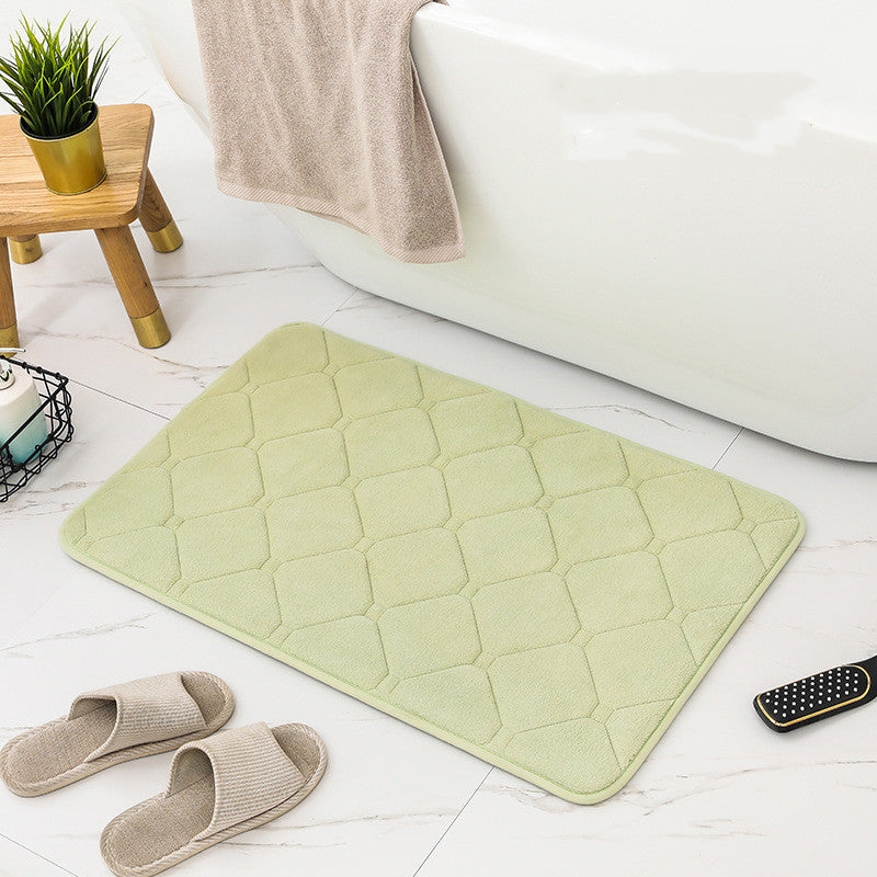 Plush Absorbent Bathroom Mat Non-Slip Green