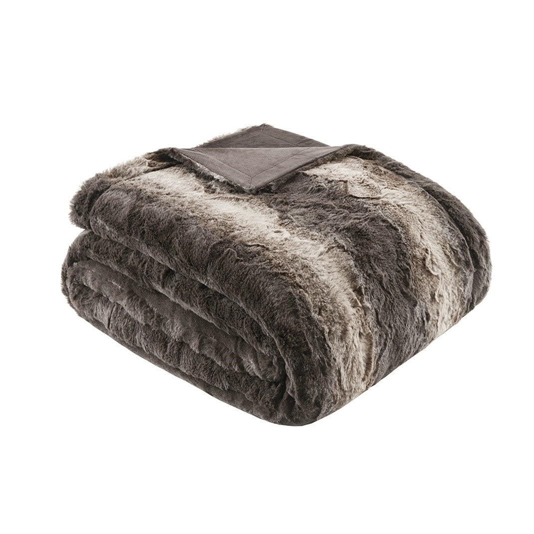 Zuri Oversized Faux Fur Throw 60x70" Brown
