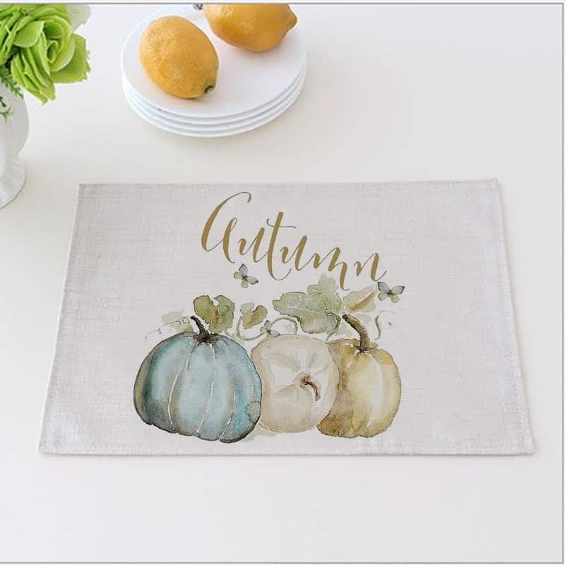 Grateful Fall Dinner Mats Autumn Pumpkins