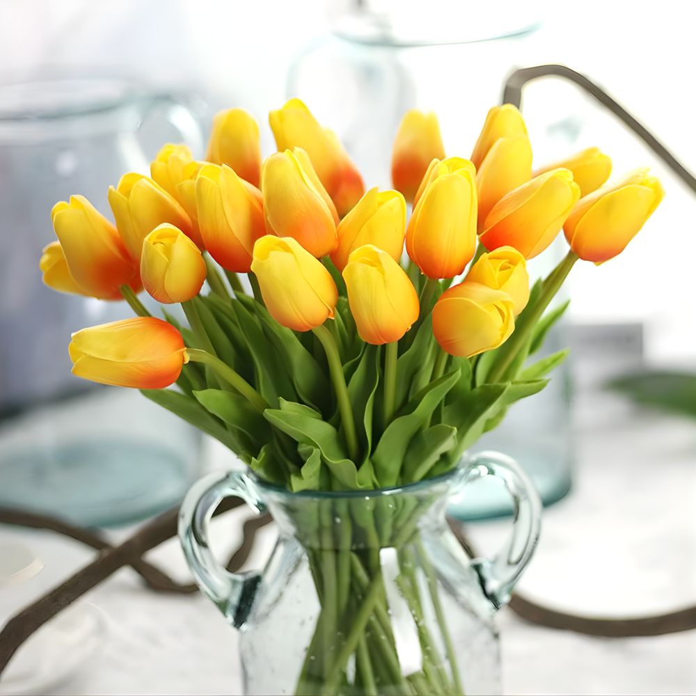 Tulia™ | Realistic Tulips Yellow Orange