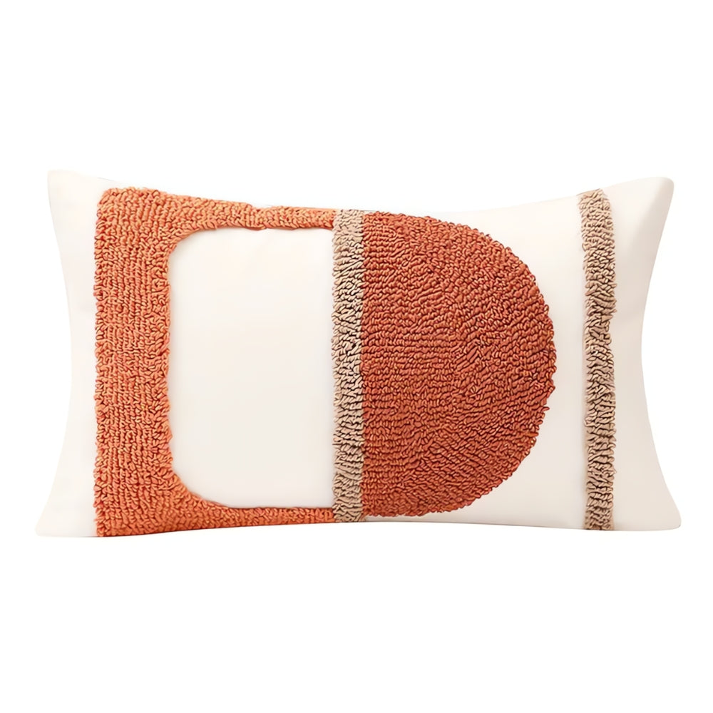 Eden Geometric Embroidery Cushion Cover Autumn Rose 12"x20"