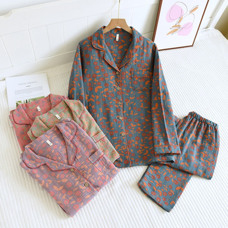 Women's Cotton Pajama Set - Top & Trousers