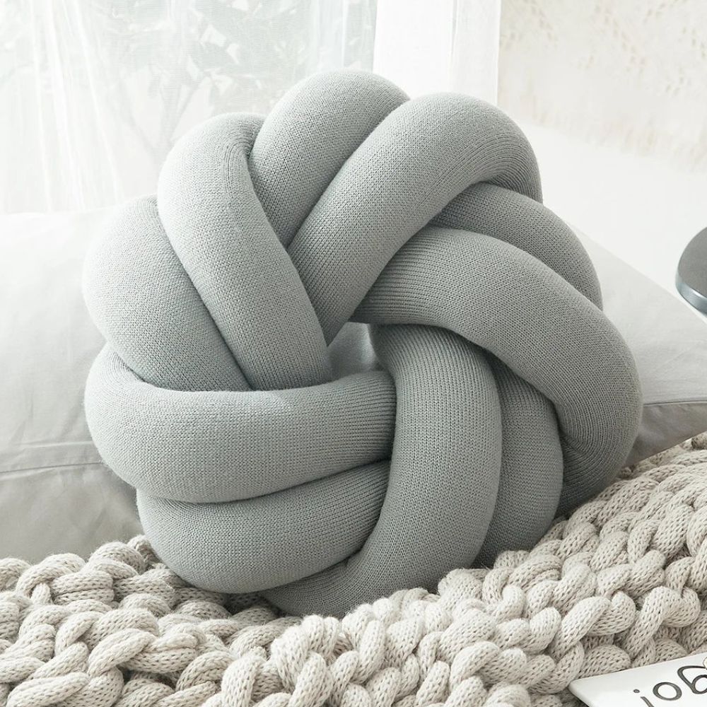 Puffy Pretzel Cushion Cloud Gray