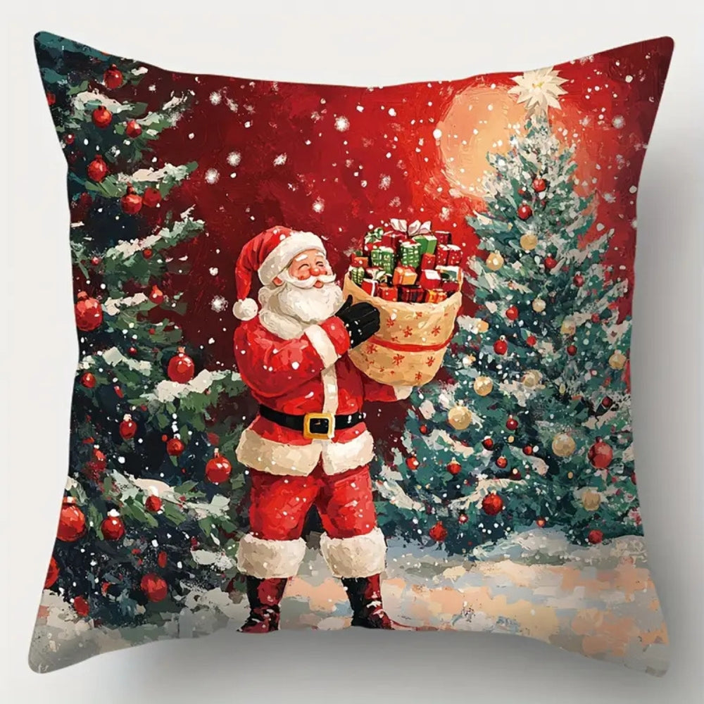 Santa’s Sleigh Christmas Cushion Cover Gift Santa