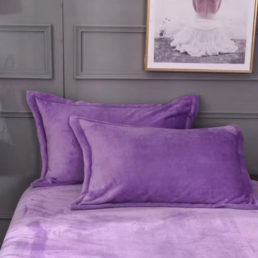 Fleece Comfort Pillow Covers Purple 19"x29"x0.79"