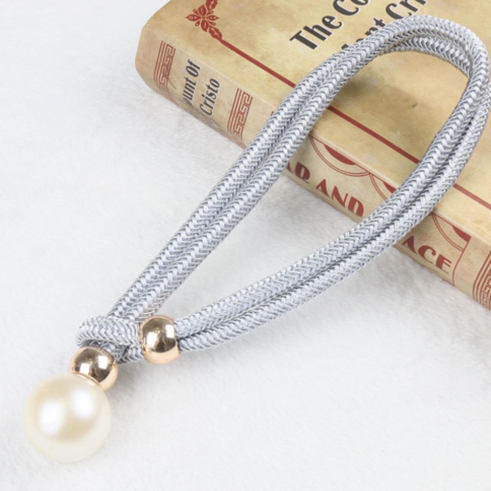 Lustrous Pearl Curtain Tie Back | 2 Pcs Set Gray
