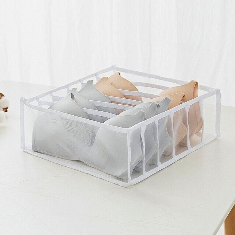 Drawer Clothes Organizers White Bra (6 Slots)