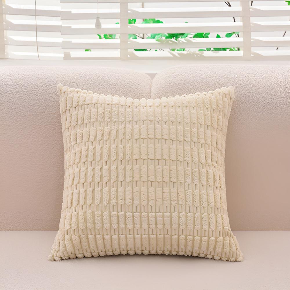 Plush Ridge Cushion Covers Tan