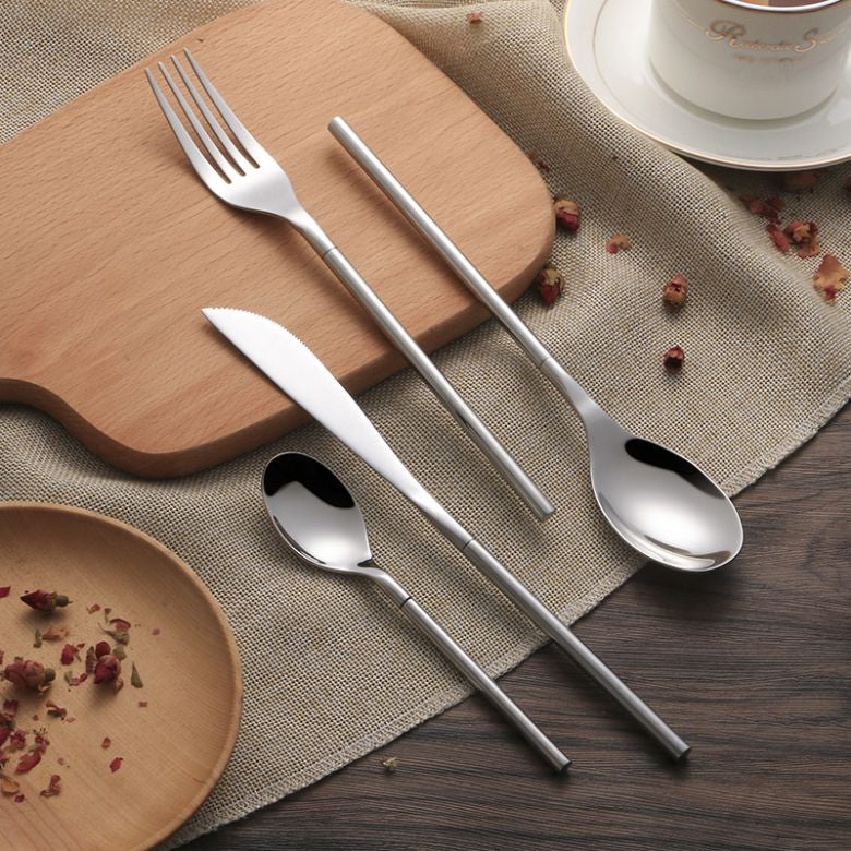 Lunello Silverware Set – Brushed Stainless Flatware