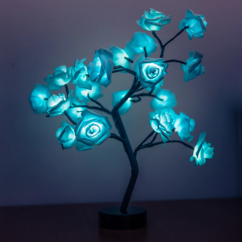 LED Rose Lamp Blue