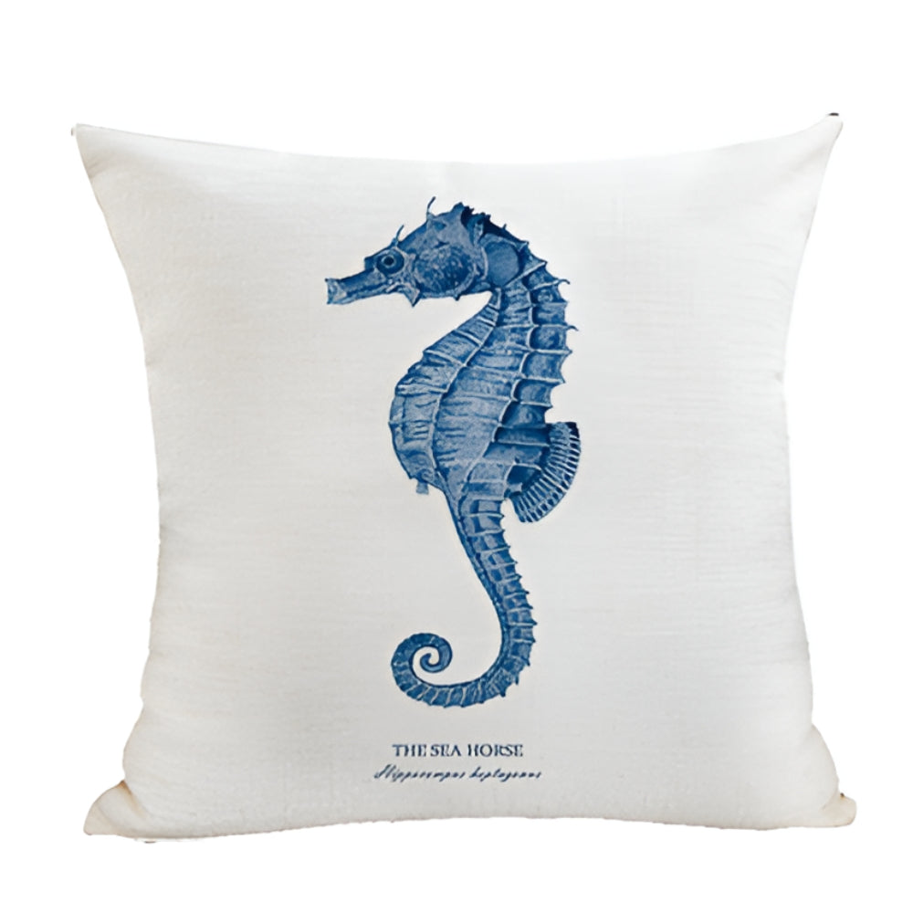 Ocean Treasures Embroidery Cushion Cover Seahorse