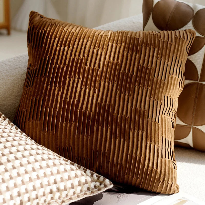 Modern Autumn Throw Cushion Covers Brown 18"×18" (45×45cm)