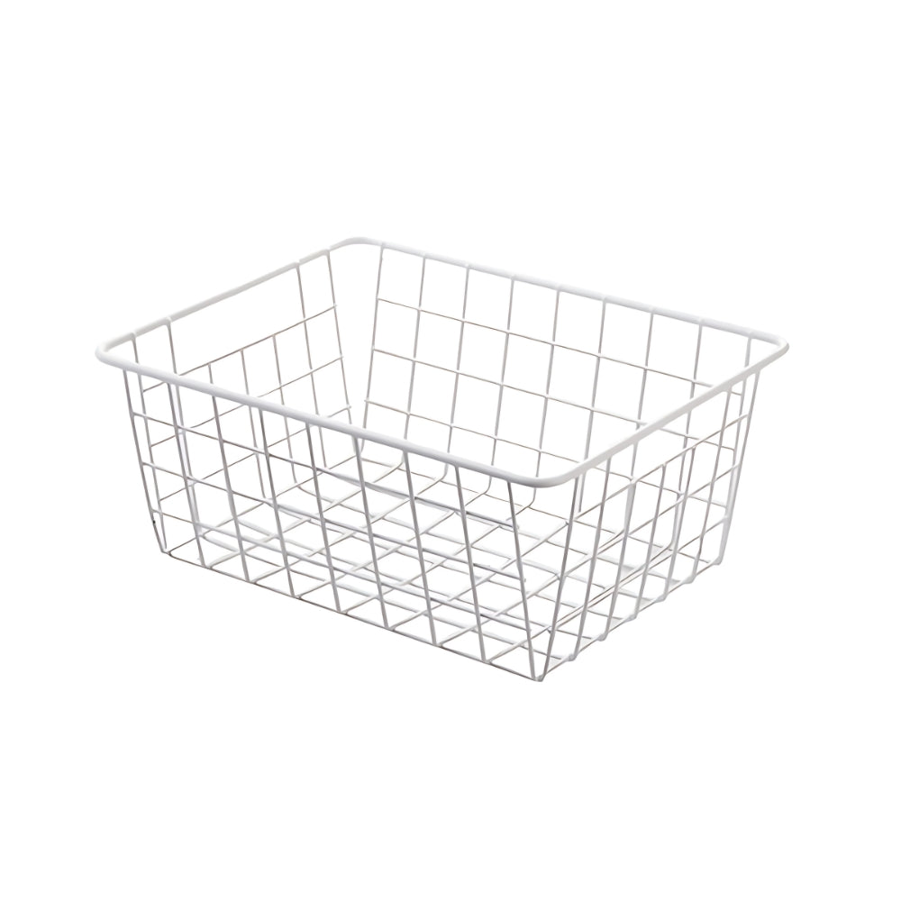 Durable Wire Storage Basket White