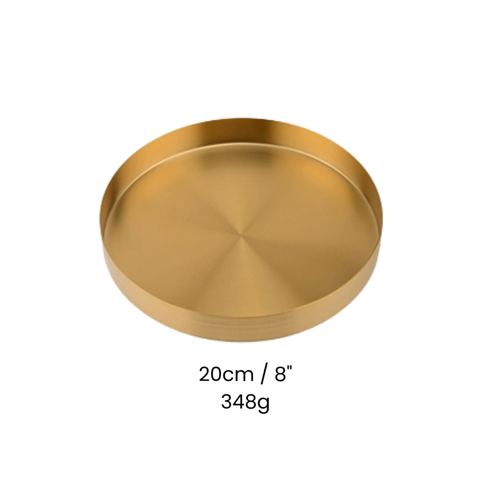 Gold Stainless Steel Tray 8"