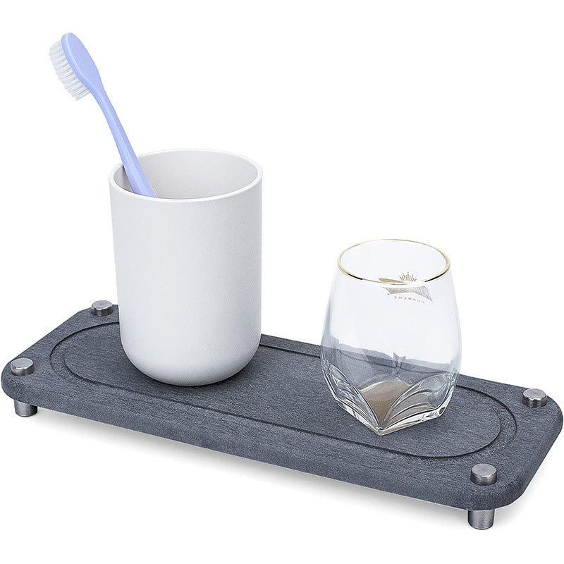 The InstaDry Stone Sink Tray Dark Gray