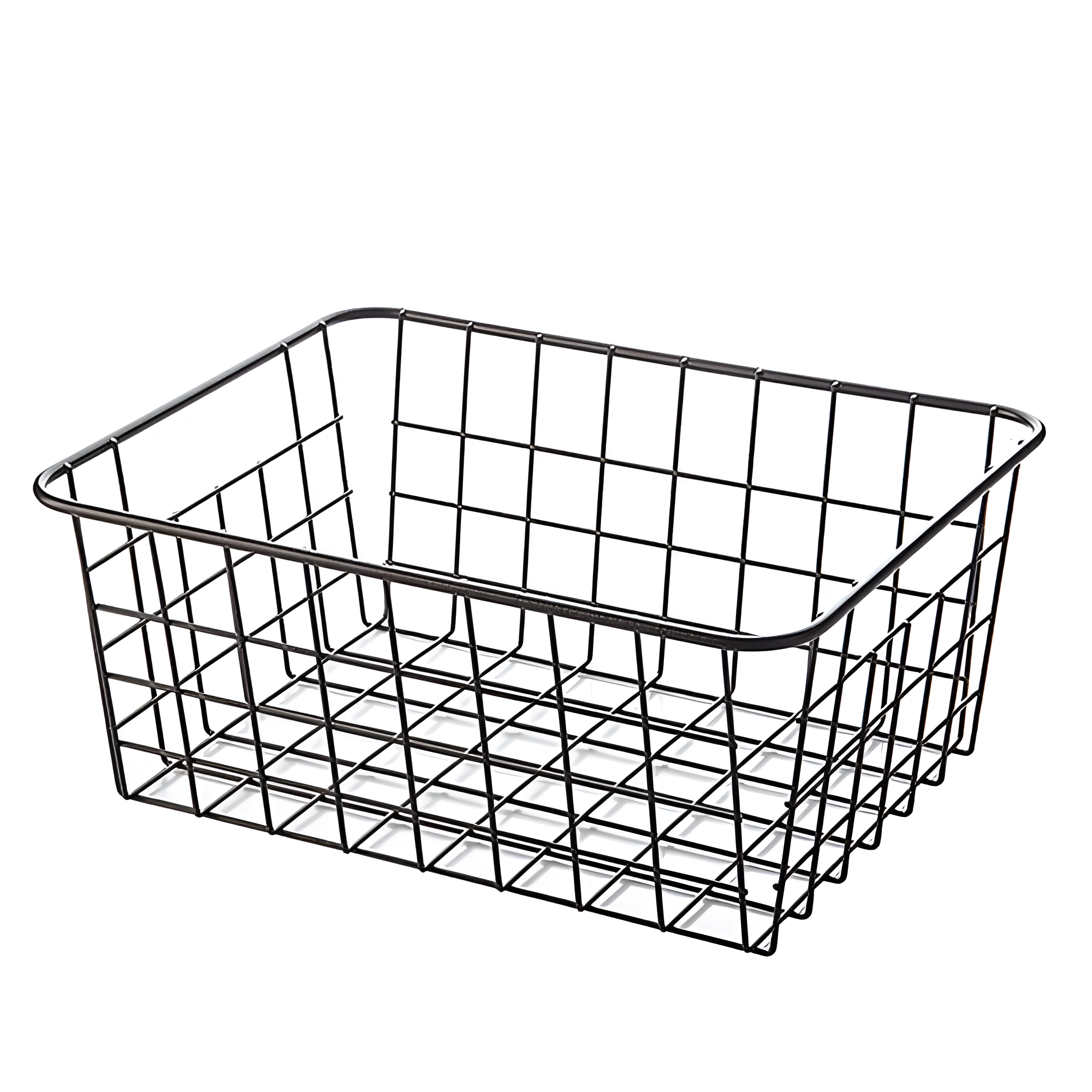 Sleek Wire Organizer Storage Basket Black