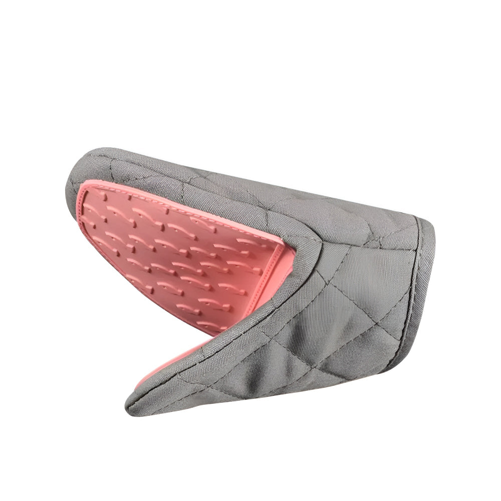 Silicone Quilted Heatproof Kitchen Mitts Pink